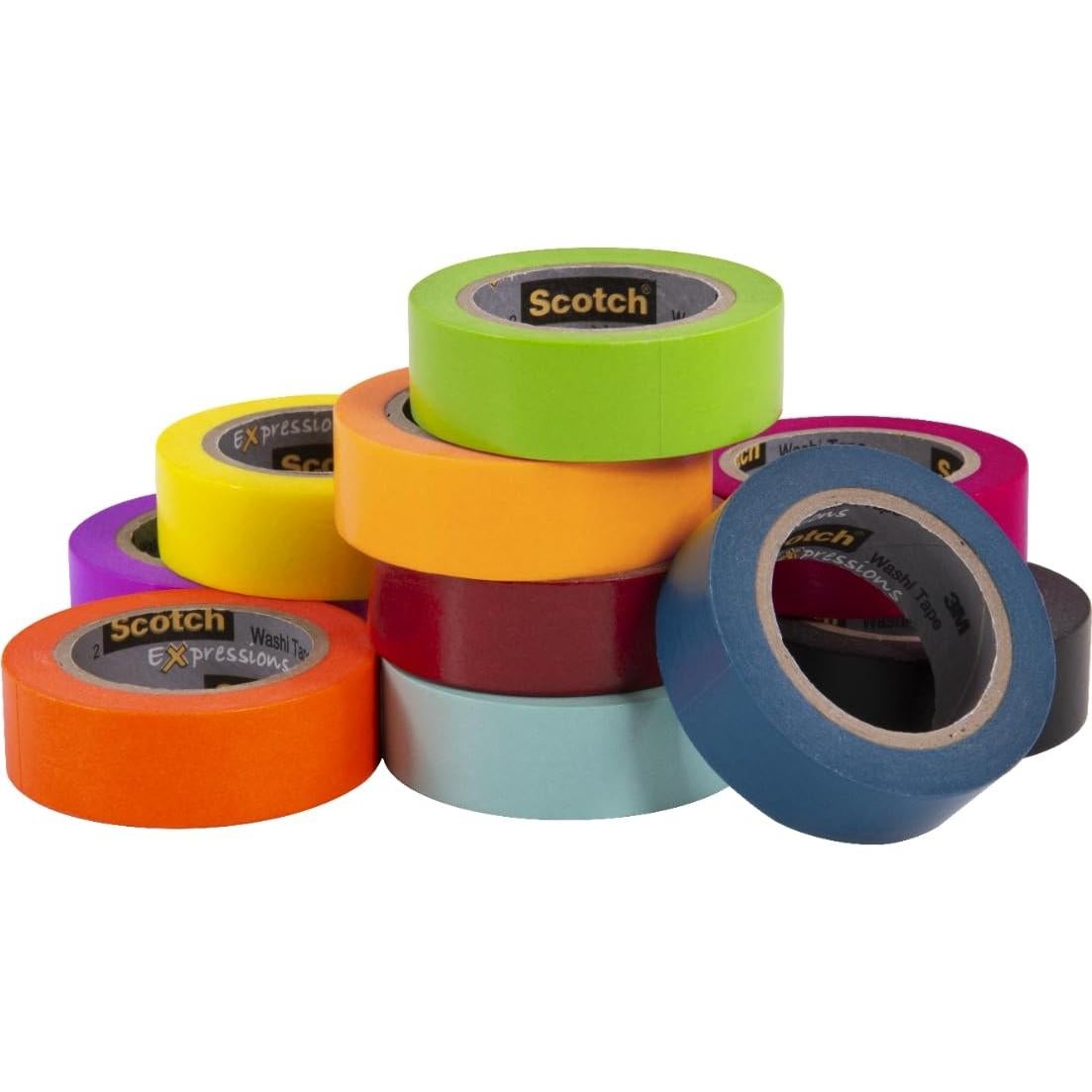 Cinta Washi Scotch 10 Rollos 25.7x15.6cm Manualidades