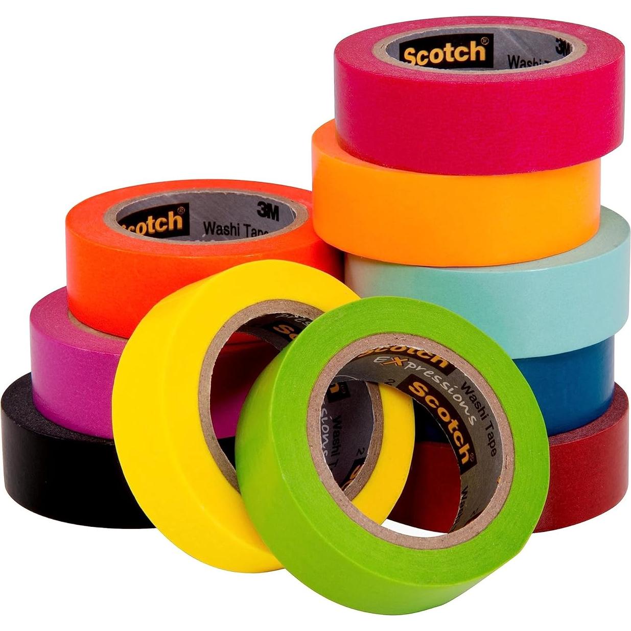 Cinta Washi Scotch 10 Rollos 25.7x15.6cm Manualidades