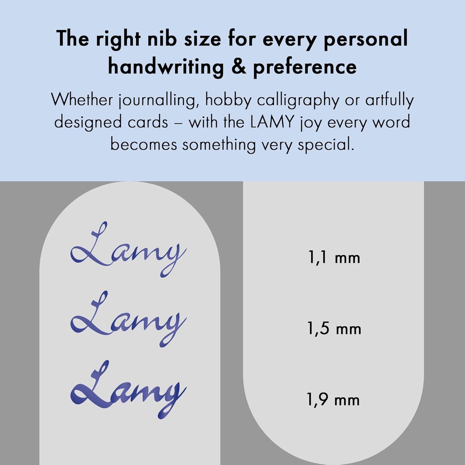 Pluma Fuente Lamy Joy AL Negro Set Caligrafía 3 Puntas 1.1/1.5/1.9 mm