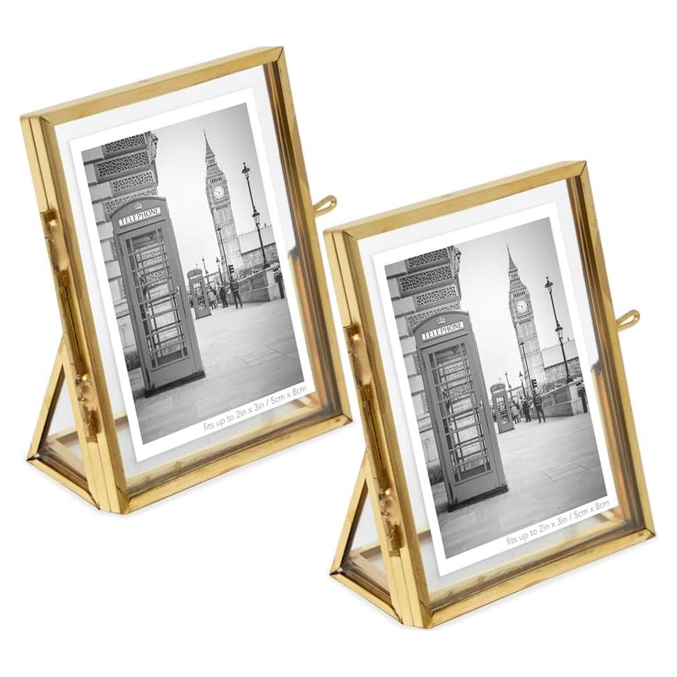 Marco de Foto Flotante Vertical Isaac Jacobs 2x3 Dorado Antiguo