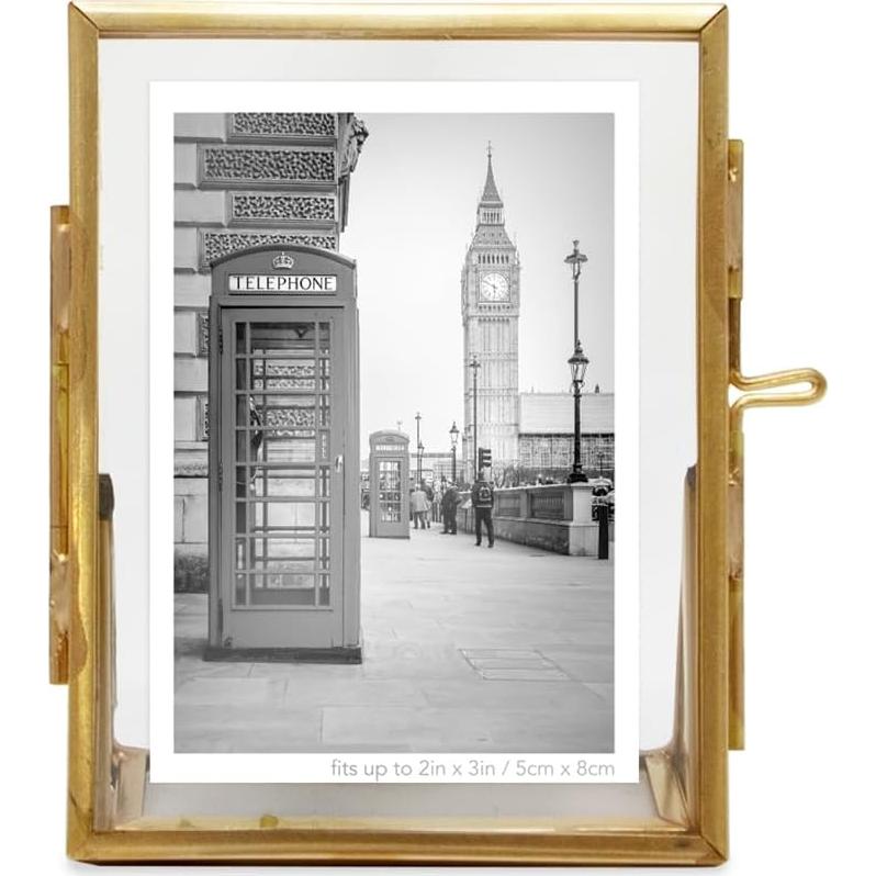 Marco de Foto Flotante Vertical Isaac Jacobs 2x3 Dorado Antiguo