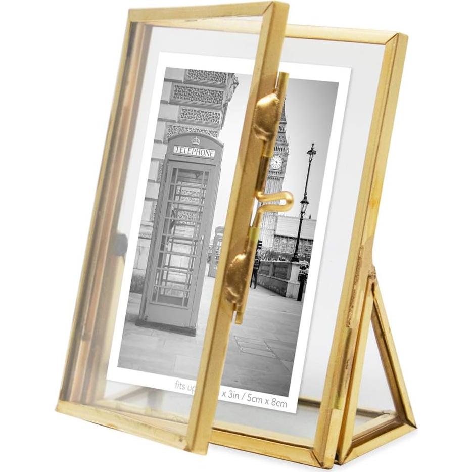 Marco de Foto Flotante Vertical Isaac Jacobs 2x3 Dorado Antiguo