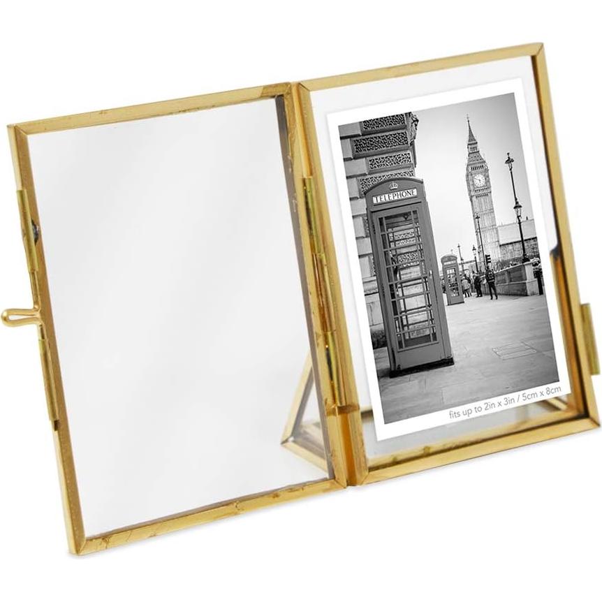 Marco de Foto Flotante Vertical Isaac Jacobs 2x3 Dorado Antiguo