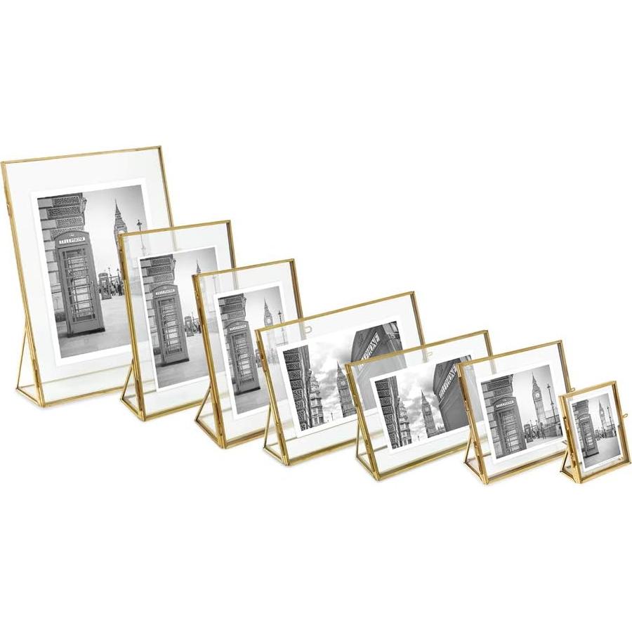 Marco de Foto Flotante Vertical Isaac Jacobs 2x3 Dorado Antiguo