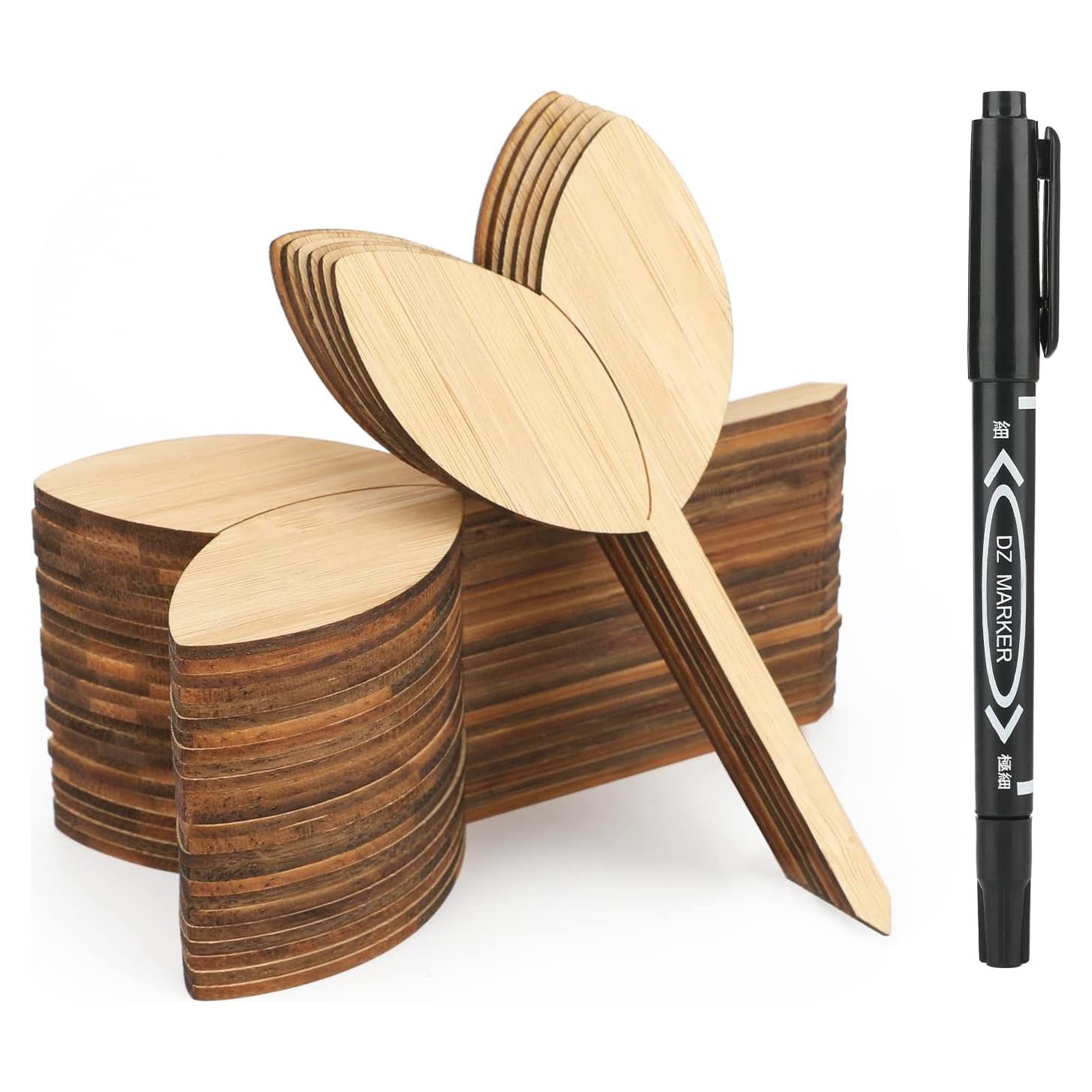 Etiquetas de Jardín de Bambú Kinglake 60 Pcs con Bolígrafo