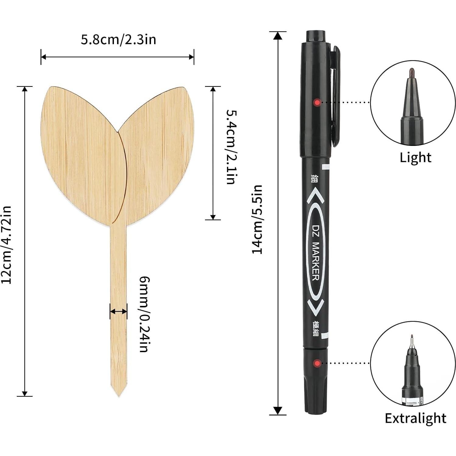 Etiquetas de Jardín de Bambú Kinglake 60 Pcs con Bolígrafo