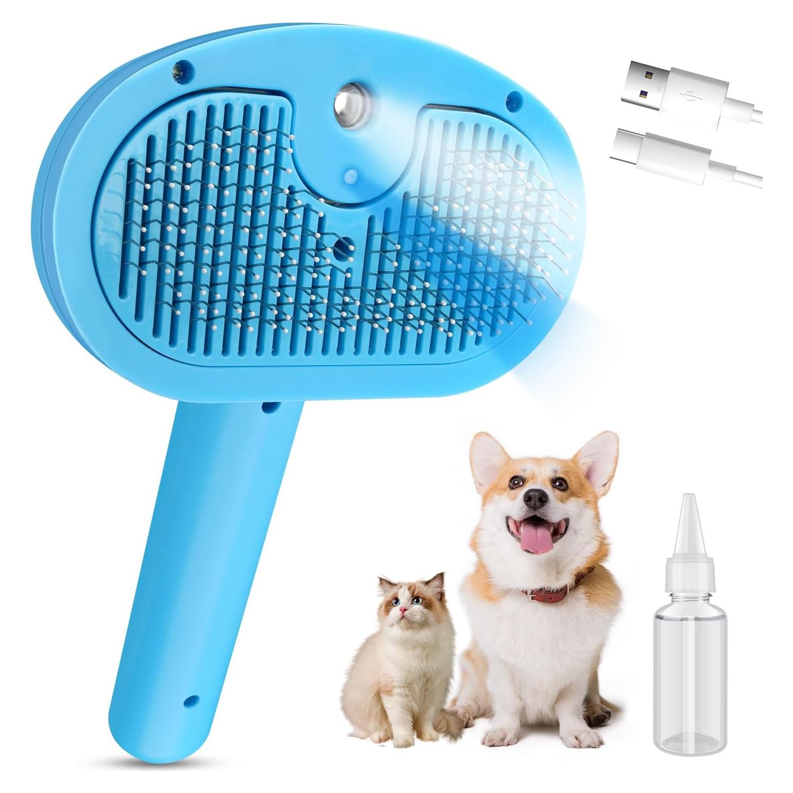 Cepillo de Vapor SOGUE para Mascotas Azul - Autolimpiante 4 en 1