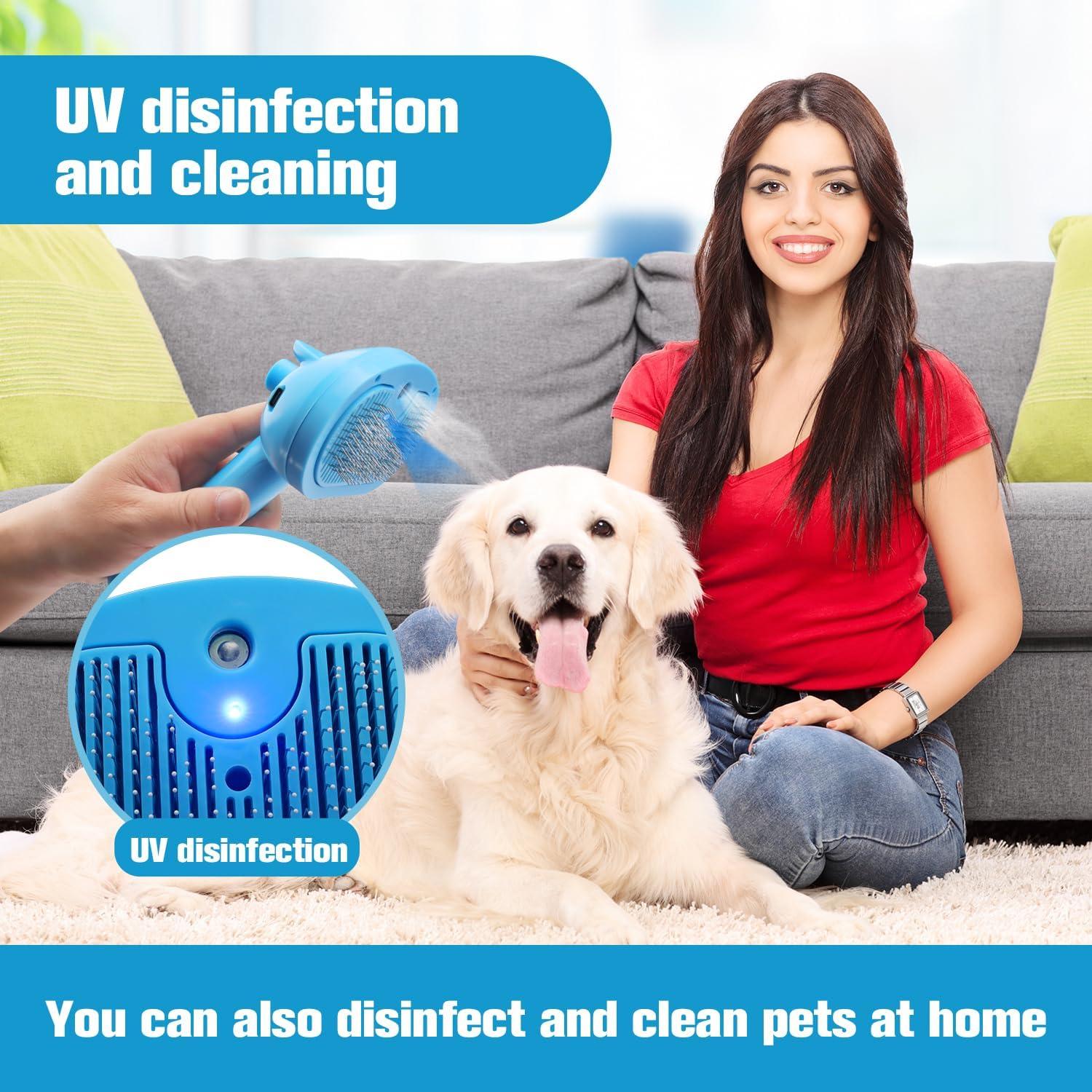 Cepillo de Vapor SOGUE para Mascotas Azul - Autolimpiante 4 en 1