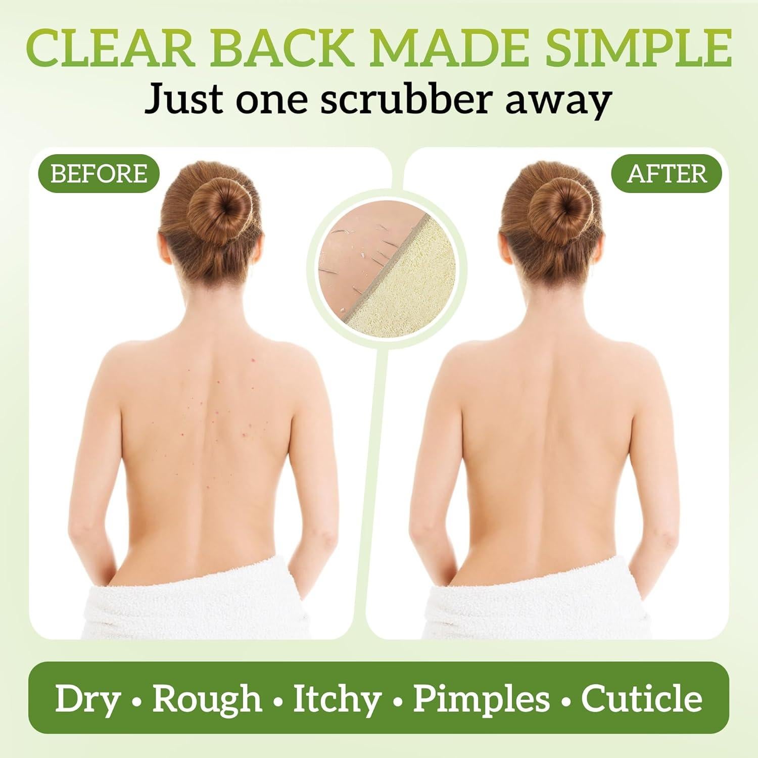 Esponja de Lufa Natural Miw Piw para Espalda 30cm - Exfoliante Biodegradable