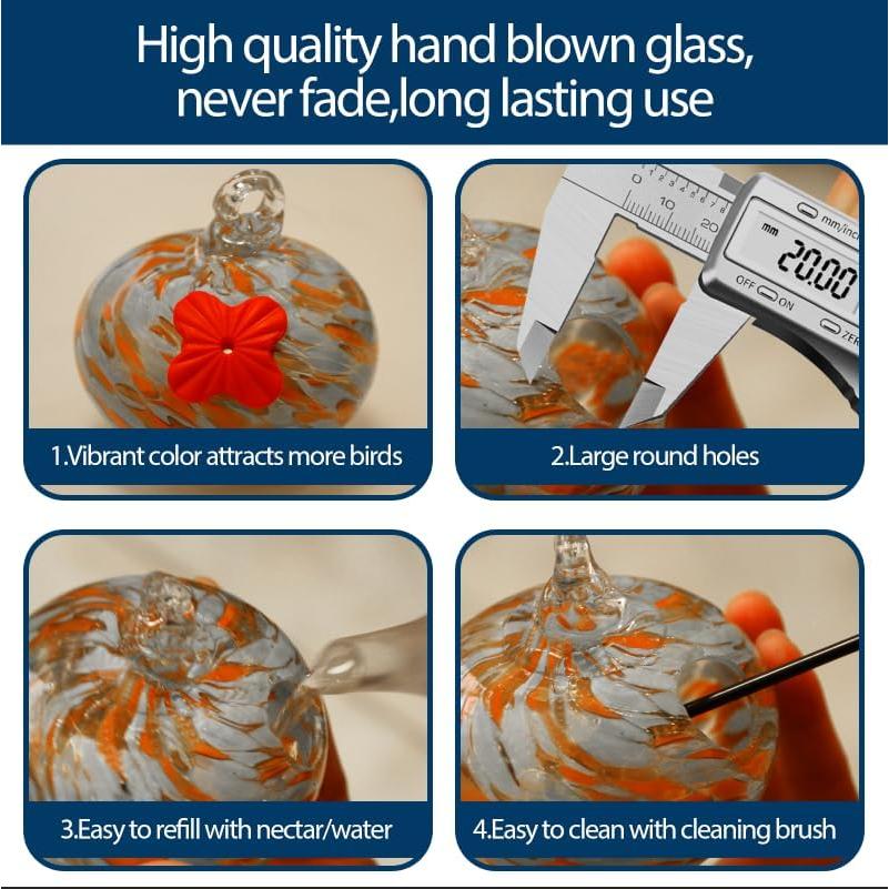 Alimentador de Colibríes LXliangxin de Vidrio Soplado 6 Bolas