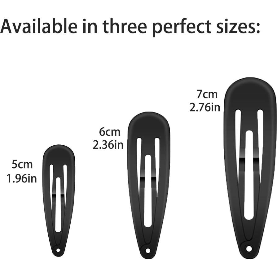 Pinzas para el Cabello ECADY 60pcs Antideslizantes Negro Mate