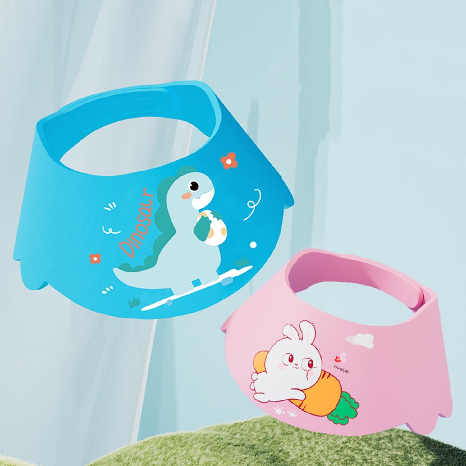 Gorro de Ducha para Bebé HOOYEE Dinosaurio Azul Ajustable