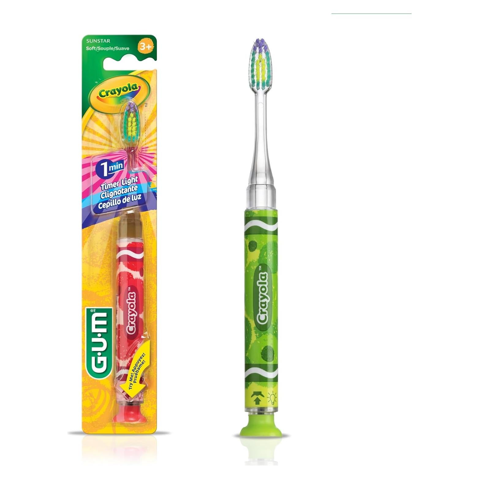 Cepillo de dientes GUM Crayola Timer Light para niños 3+ años
