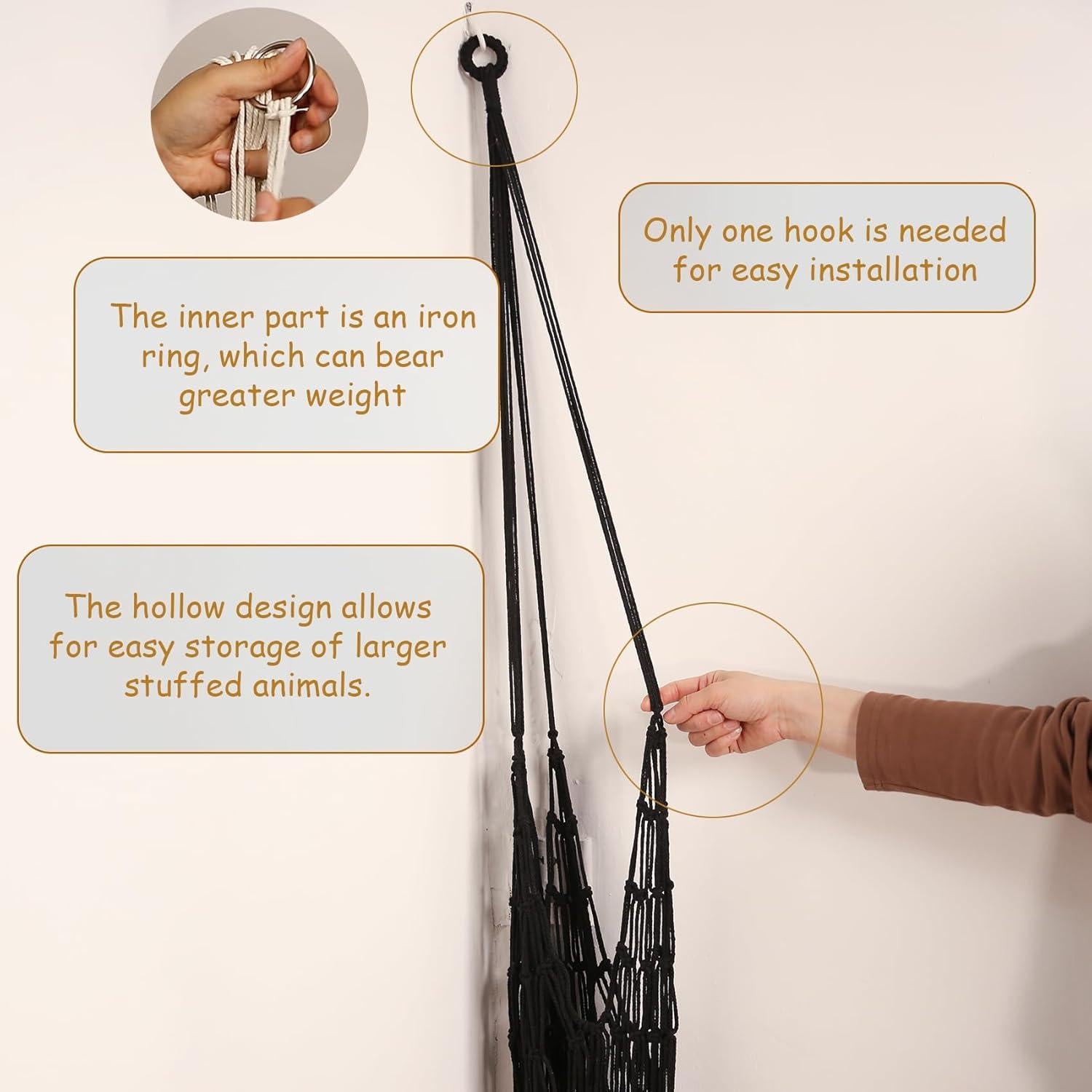 Hamaca Colgante de Almacenamiento Amder para Peluches 50.8x50.8x152.4cm