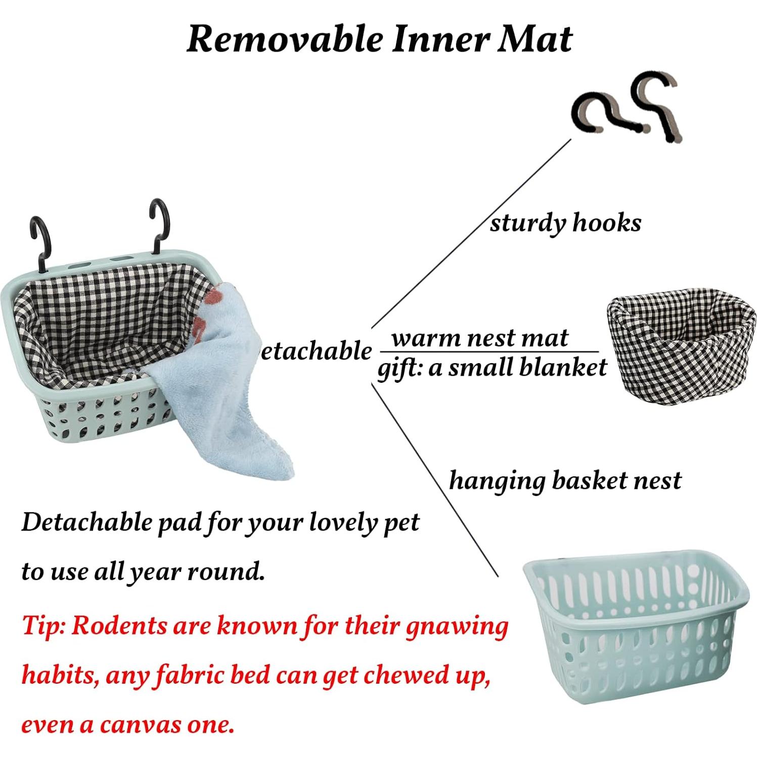 Hamaca para Ratas JWShang Azul, Cesta Colgante Segura 22.1x10.9cm