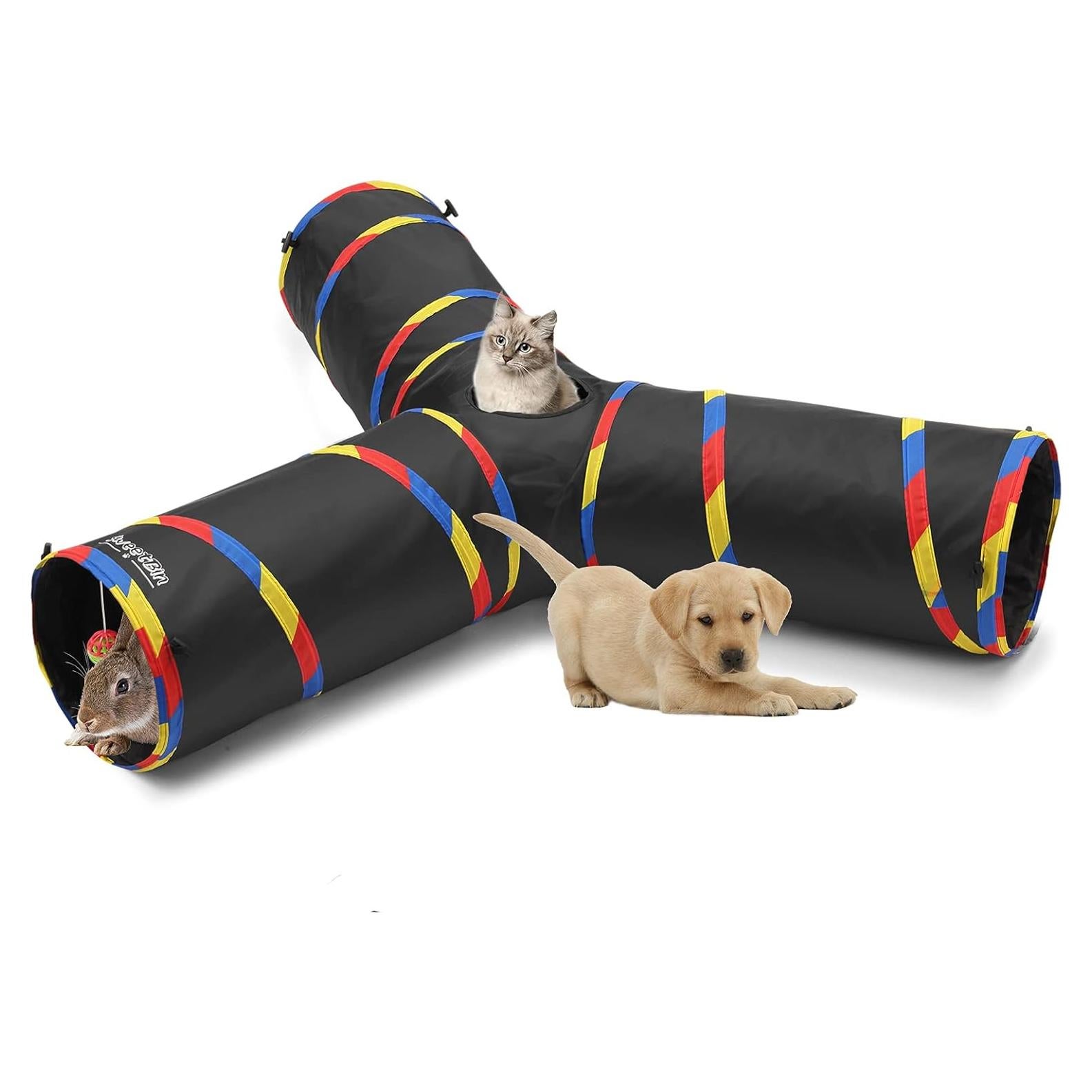 Túneles para Gatos SweetBin 3 Vías 109 cm - Duraderos y Resistentes