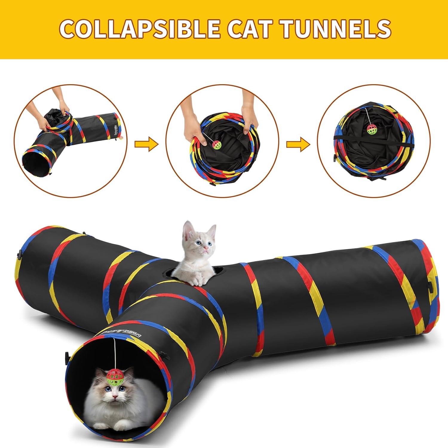 Túneles para Gatos SweetBin 3 Vías 109 cm - Duraderos y Resistentes