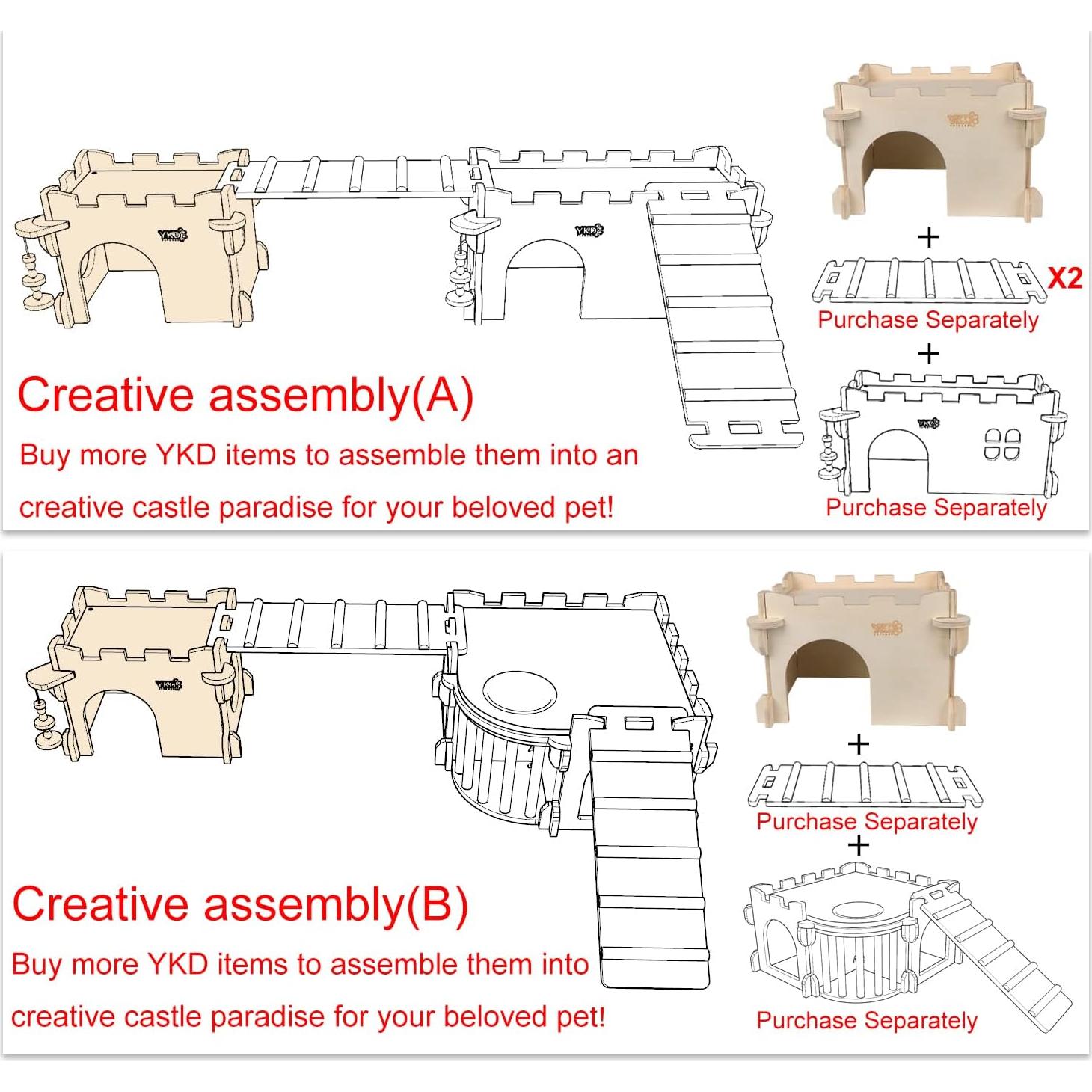 Refugio para Pequeños Animales YKD - Casa de Madera Mediana