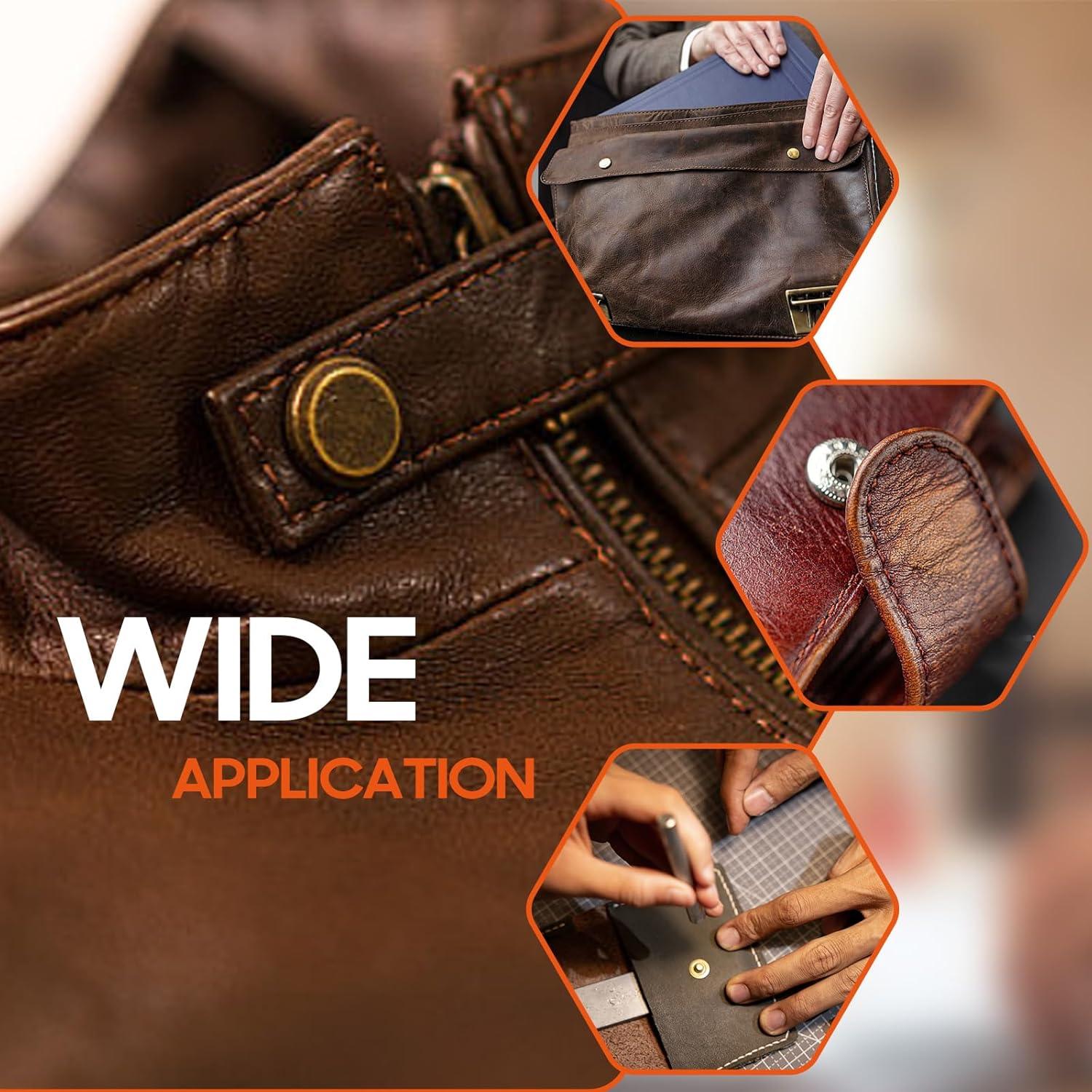 Kit de Broches de Cuero HAPDEN 12.5mm 40 Conjuntos Metal