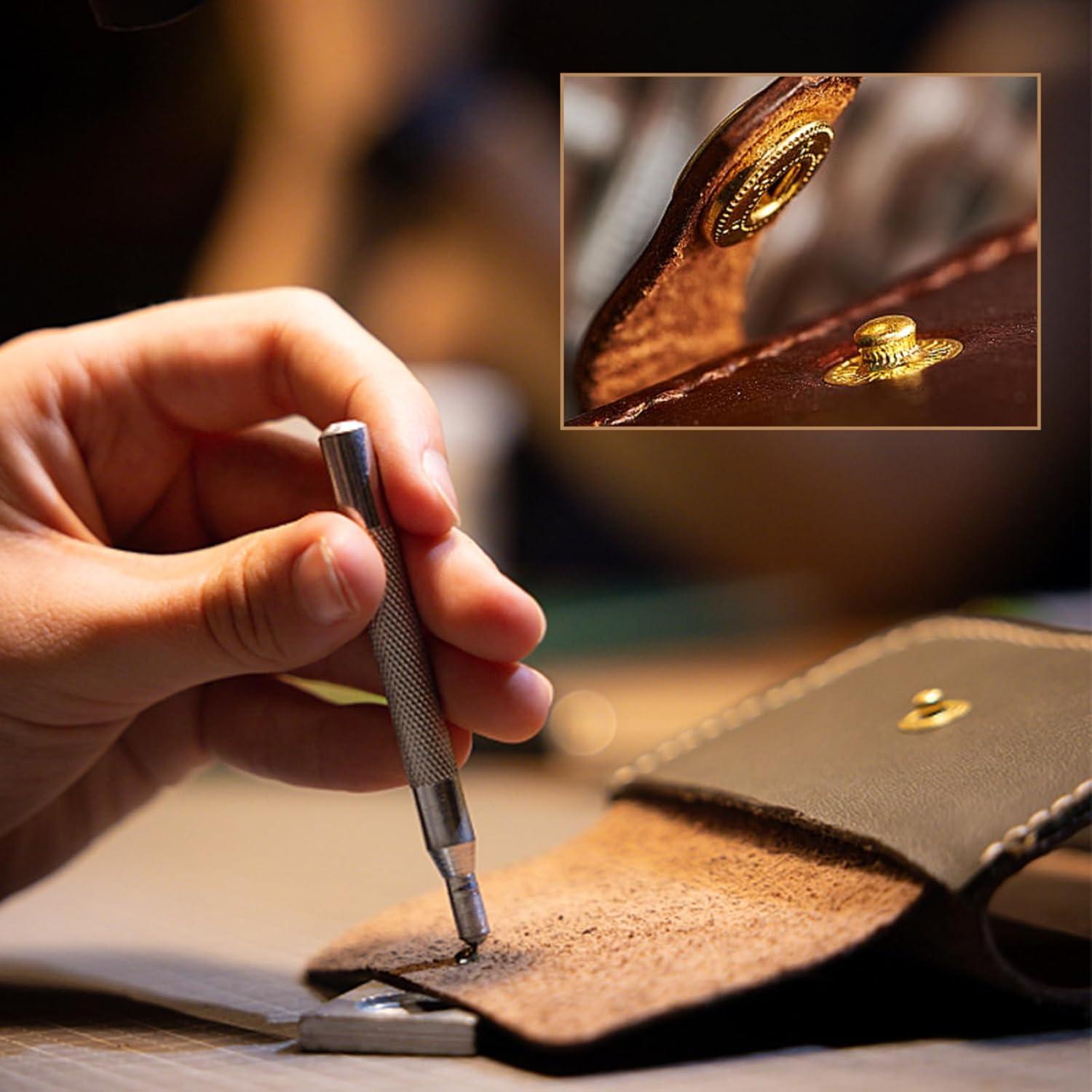 Kit de Broches de Cuero HAPDEN 12.5mm 40 Conjuntos Metal