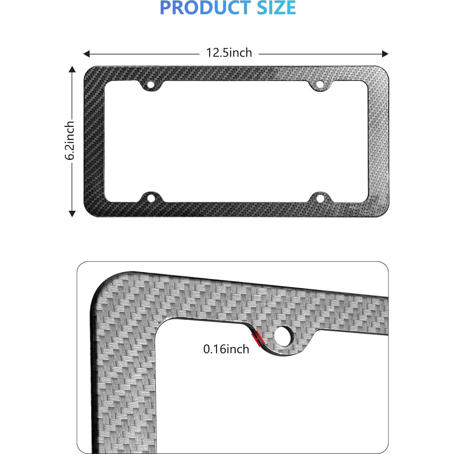 Marco de Placa de Licencia Fibra de Carbono FBJTDQ - Paquete de 2
