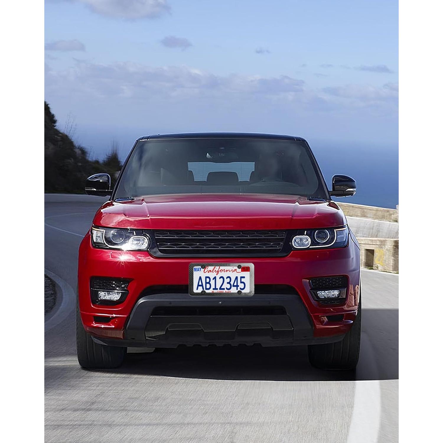 Marco de Placa de Licencia Fibra de Carbono FBJTDQ - Paquete de 2