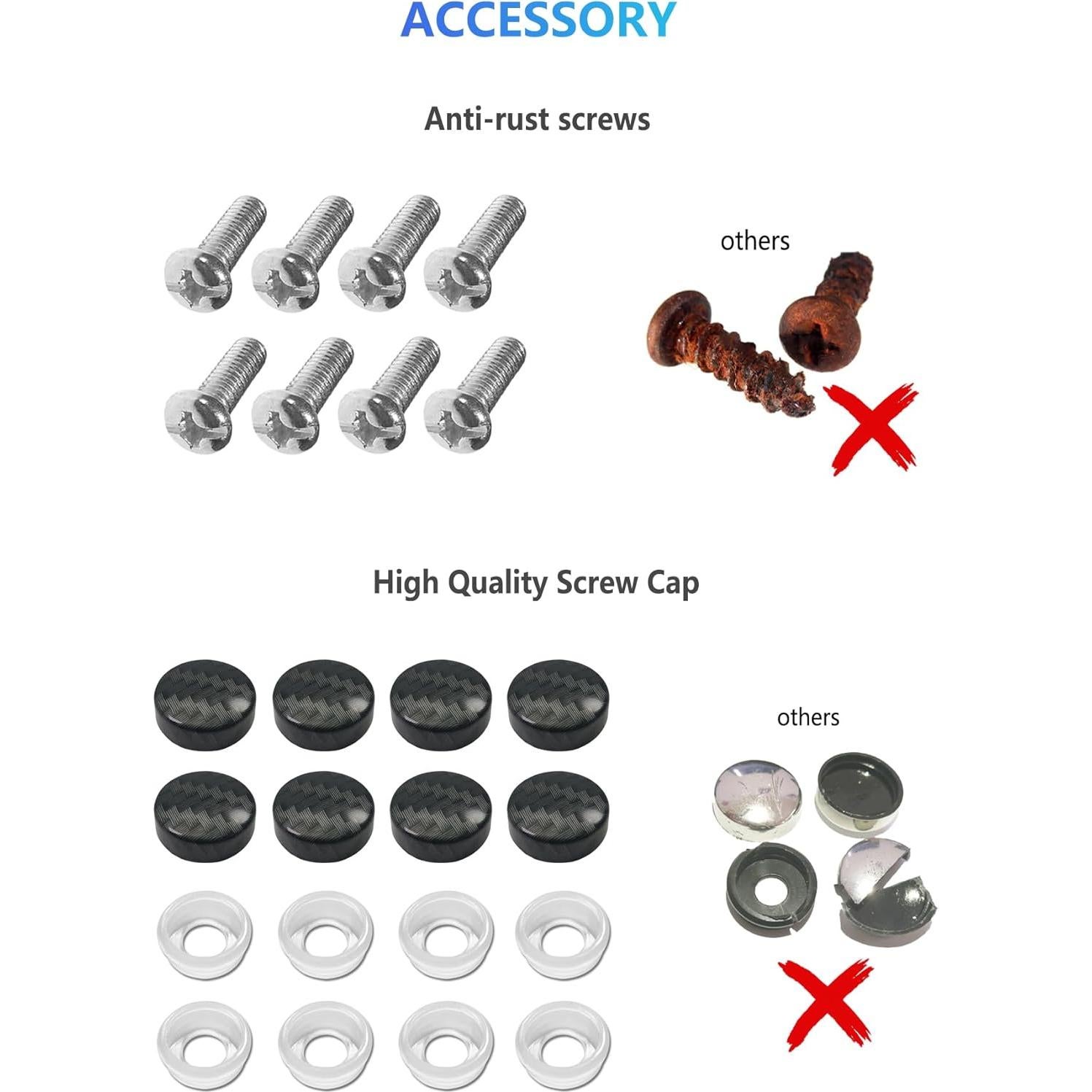 Marco de Placa de Licencia Fibra de Carbono FBJTDQ - Paquete de 2