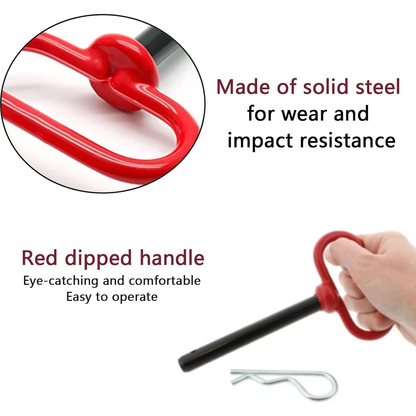 Pasador de Enganche Clevis Joyangy 1/2" x 10.16 cm Metal Rojo