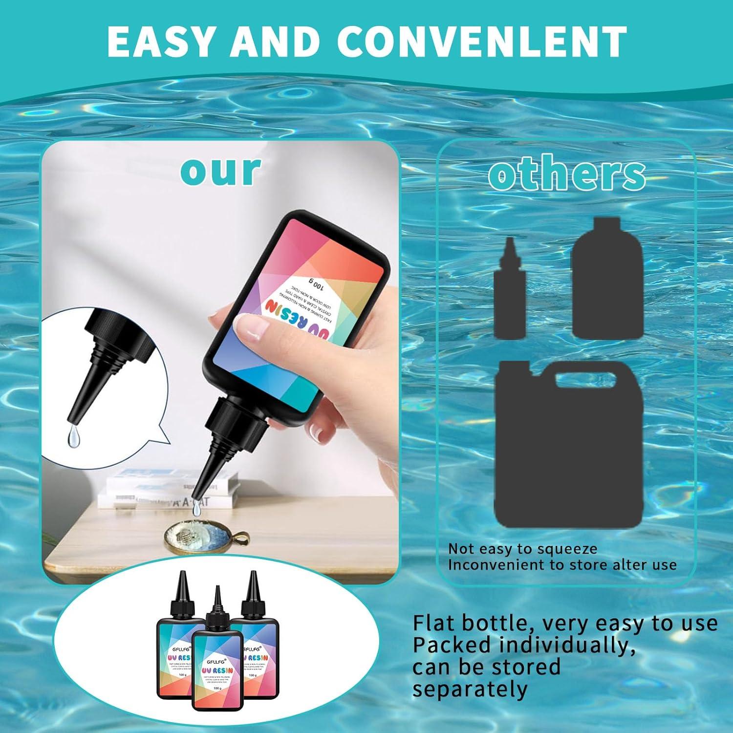 Resina Epóxica UV Transparente GFLLFG 300g - Kit Joyería