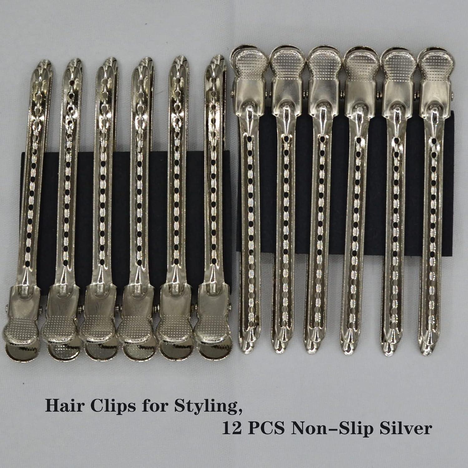 12 Clips de Pelo Metal Duckbill KACYDI 9.5cm Antideslizantes