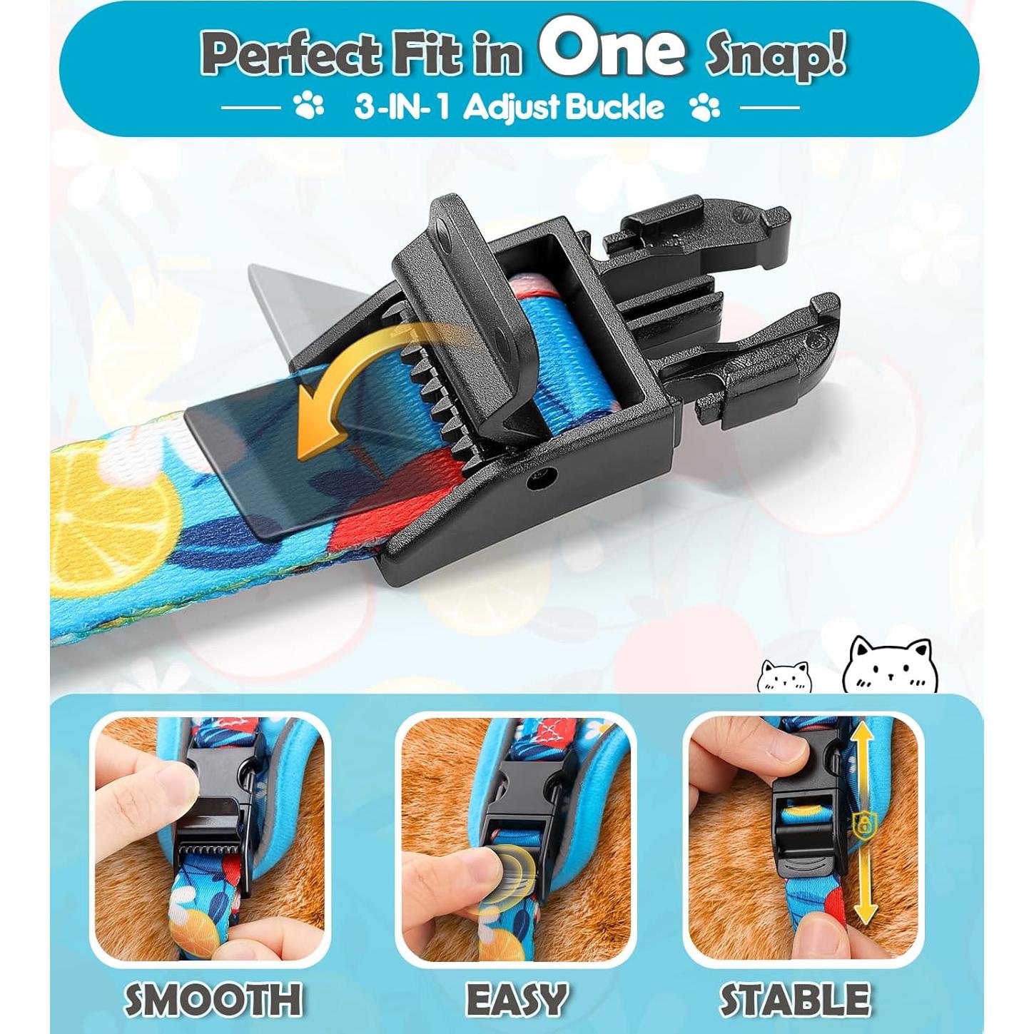 Conjunto Arnés y Correa Halypet XS Floral Azul para Gato