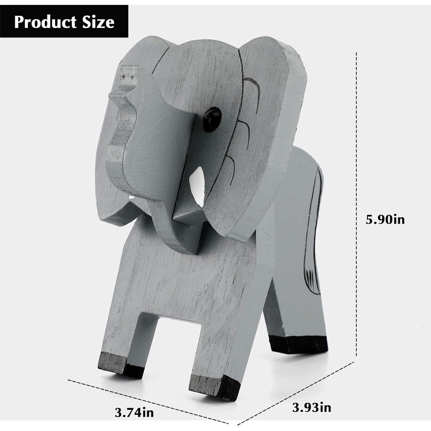 Soporte de Gafas de Madera Elefante Creativo 10x9.4x15cm