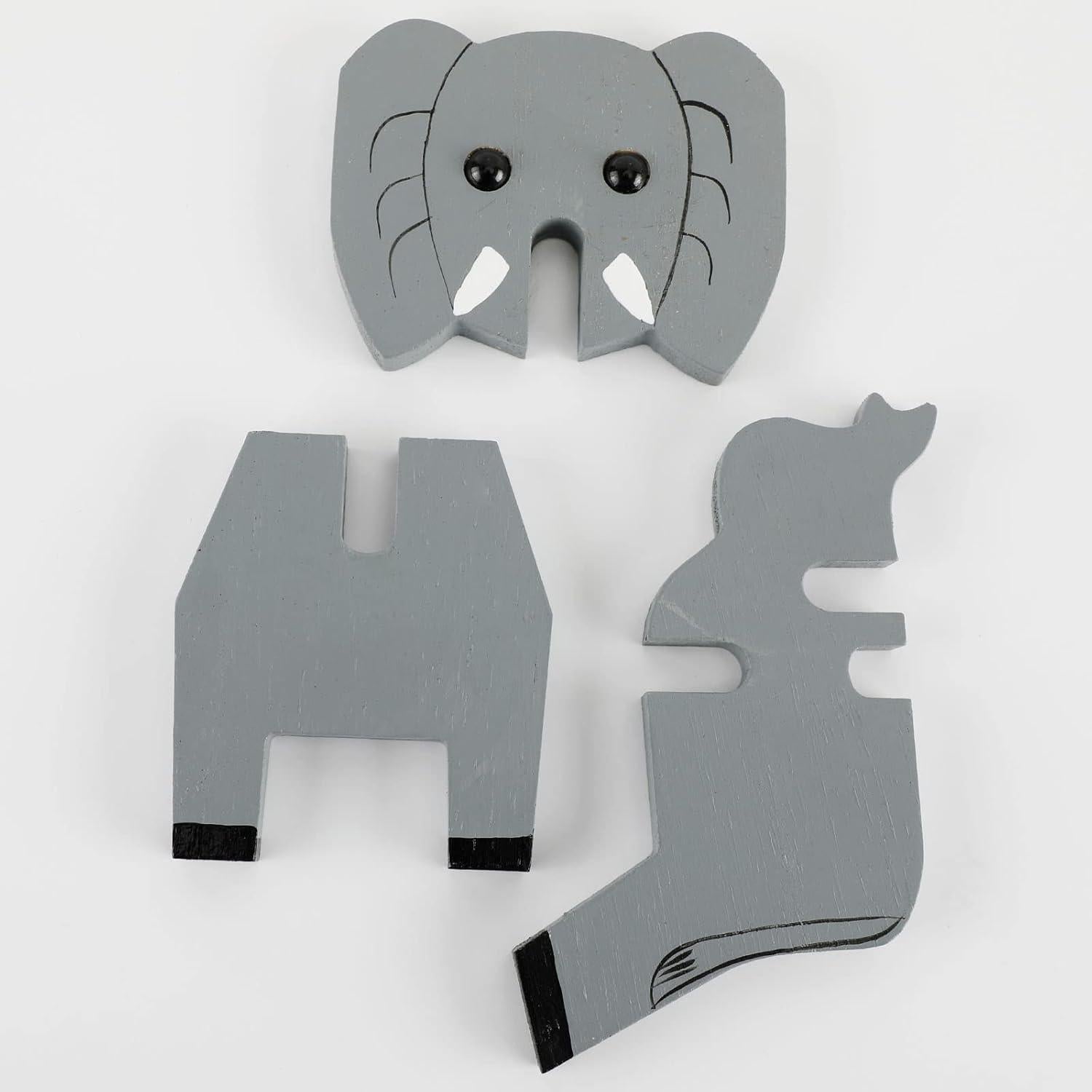 Soporte de Gafas de Madera Elefante Creativo 10x9.4x15cm