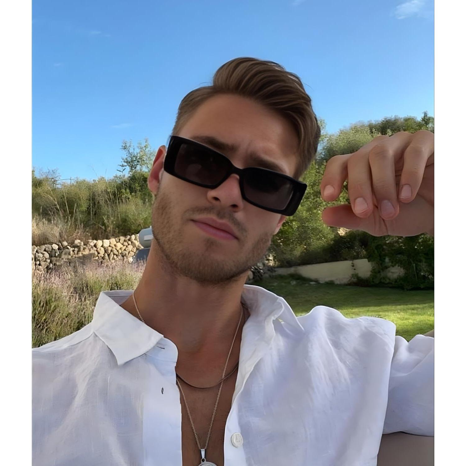 Gafas de sol rectangulares ADE WU UV400 para hombres y mujeres