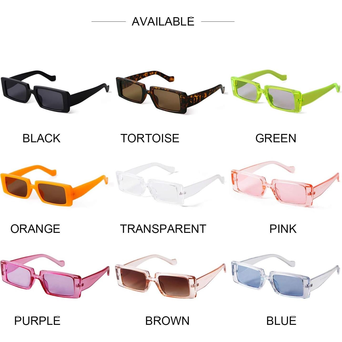 Gafas de sol rectangulares ADE WU UV400 para hombres y mujeres