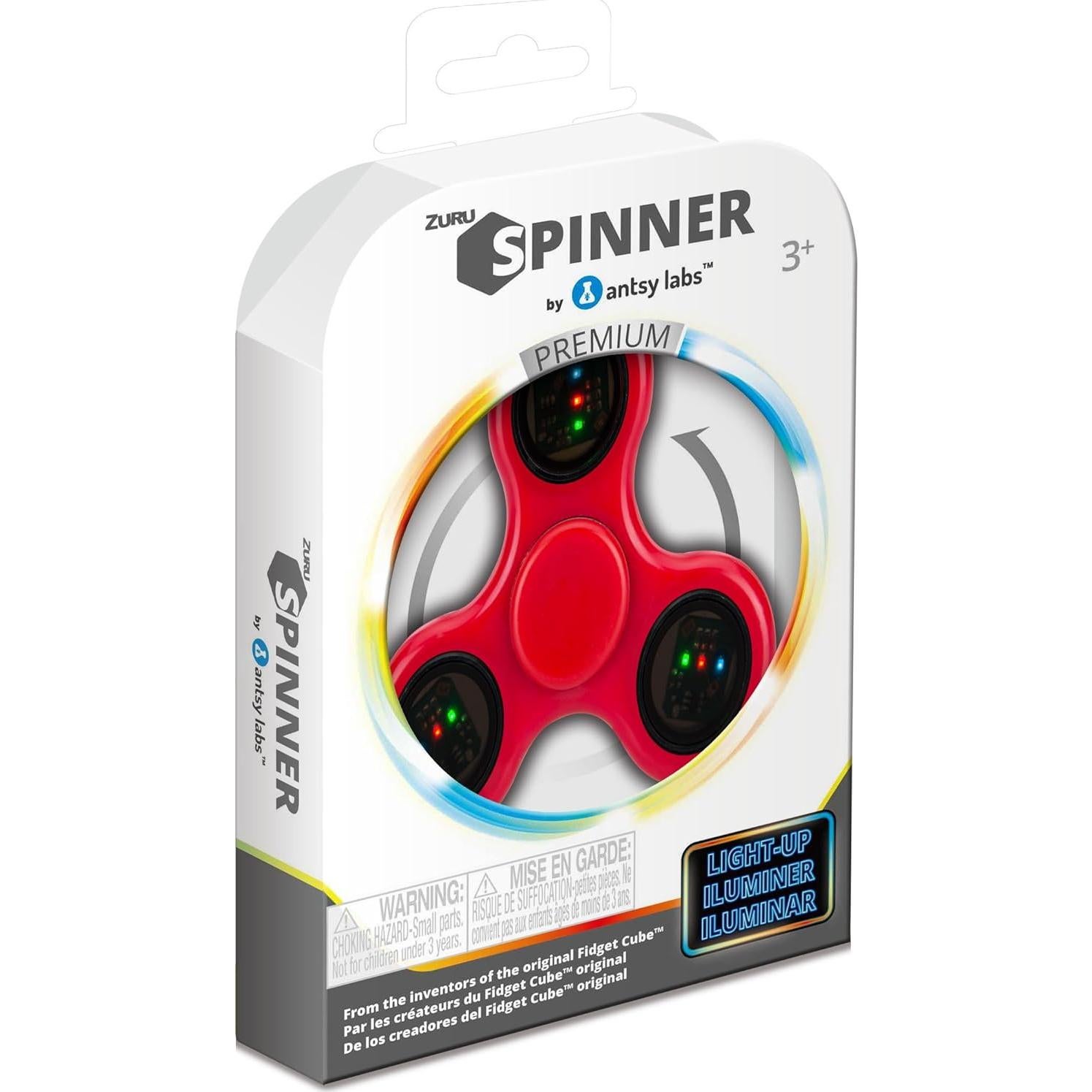 Spinner Antsy Labs LED Rojo, Juguete Sensorial Compacto