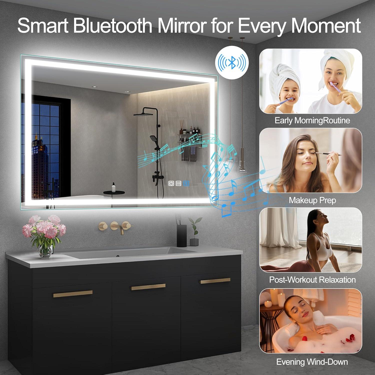 Espejo de Baño LED S'bagno M3015 81x61cm Bluetooth Regulable