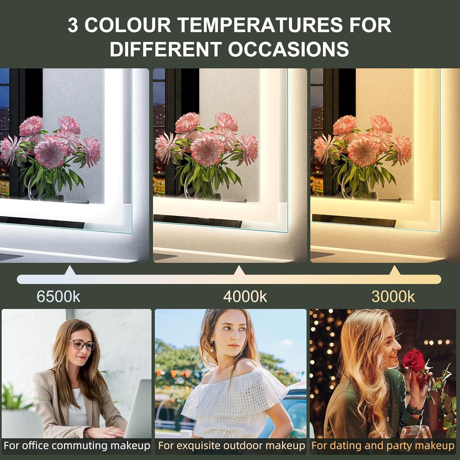 Espejo de Baño LED S'bagno M3015 81x61cm Bluetooth Regulable