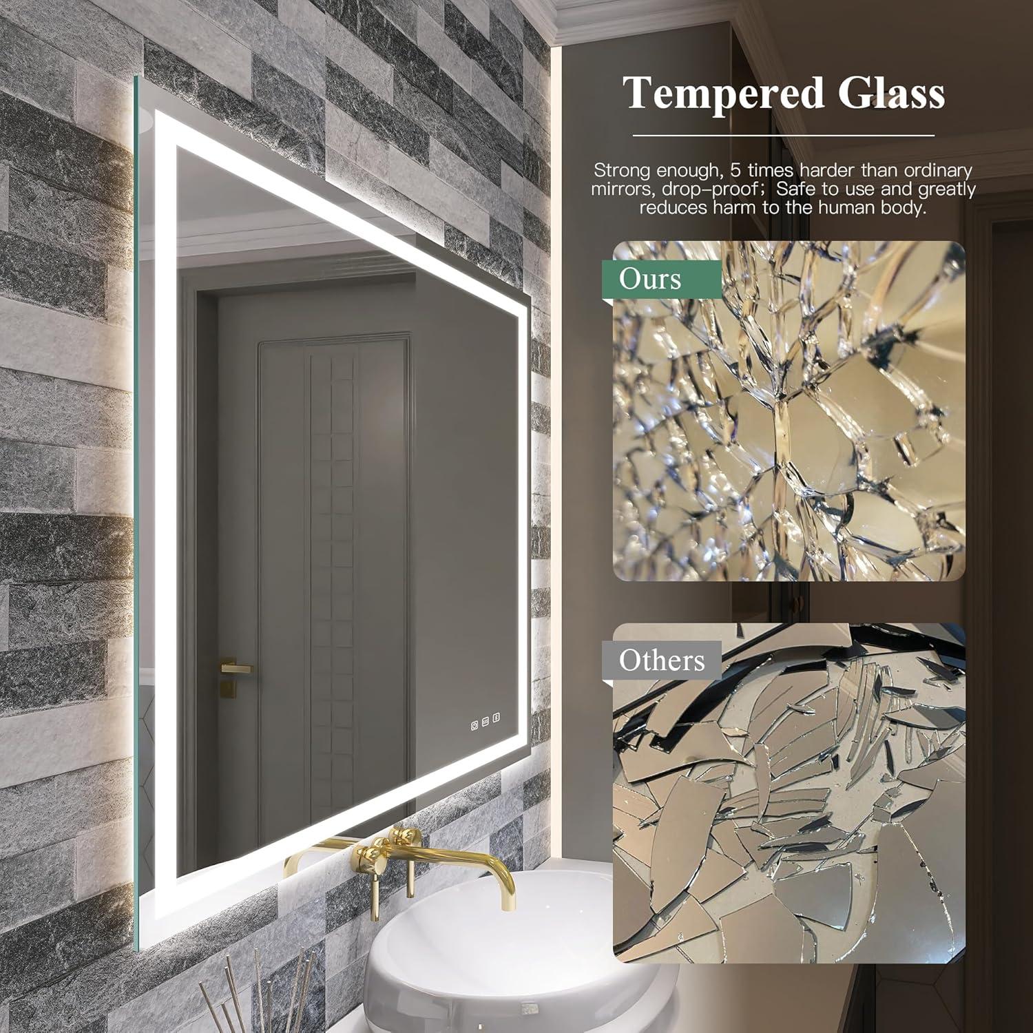 Espejo de Baño LED S'bagno M3015 81x61cm Bluetooth Regulable