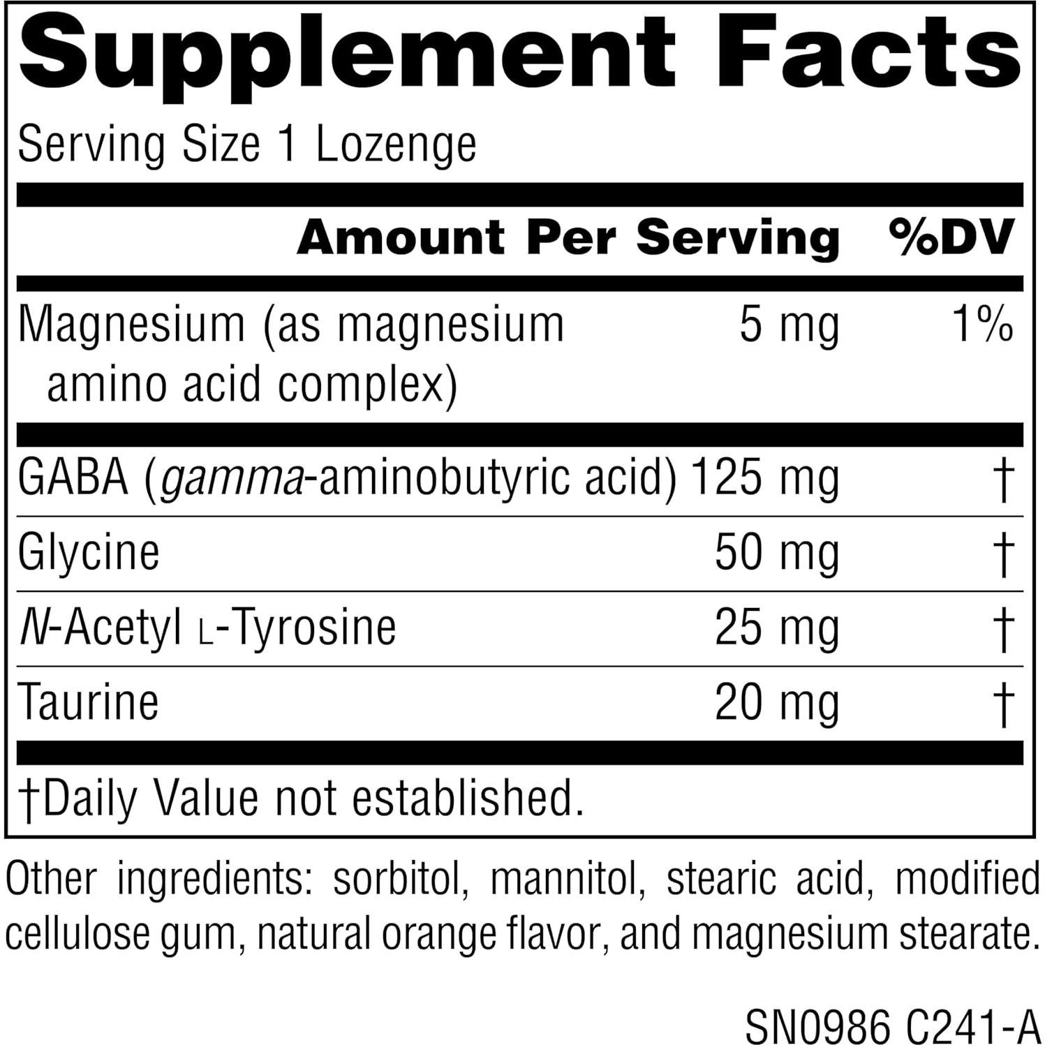 Suplemento GABA Calm Source Naturals 125 mg Naranja 30 Tablet