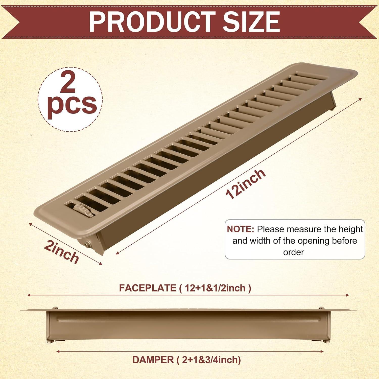 Cubiertas de Ventilación de Piso Metalicas Tandefio 2 Pcs 2x30 cm