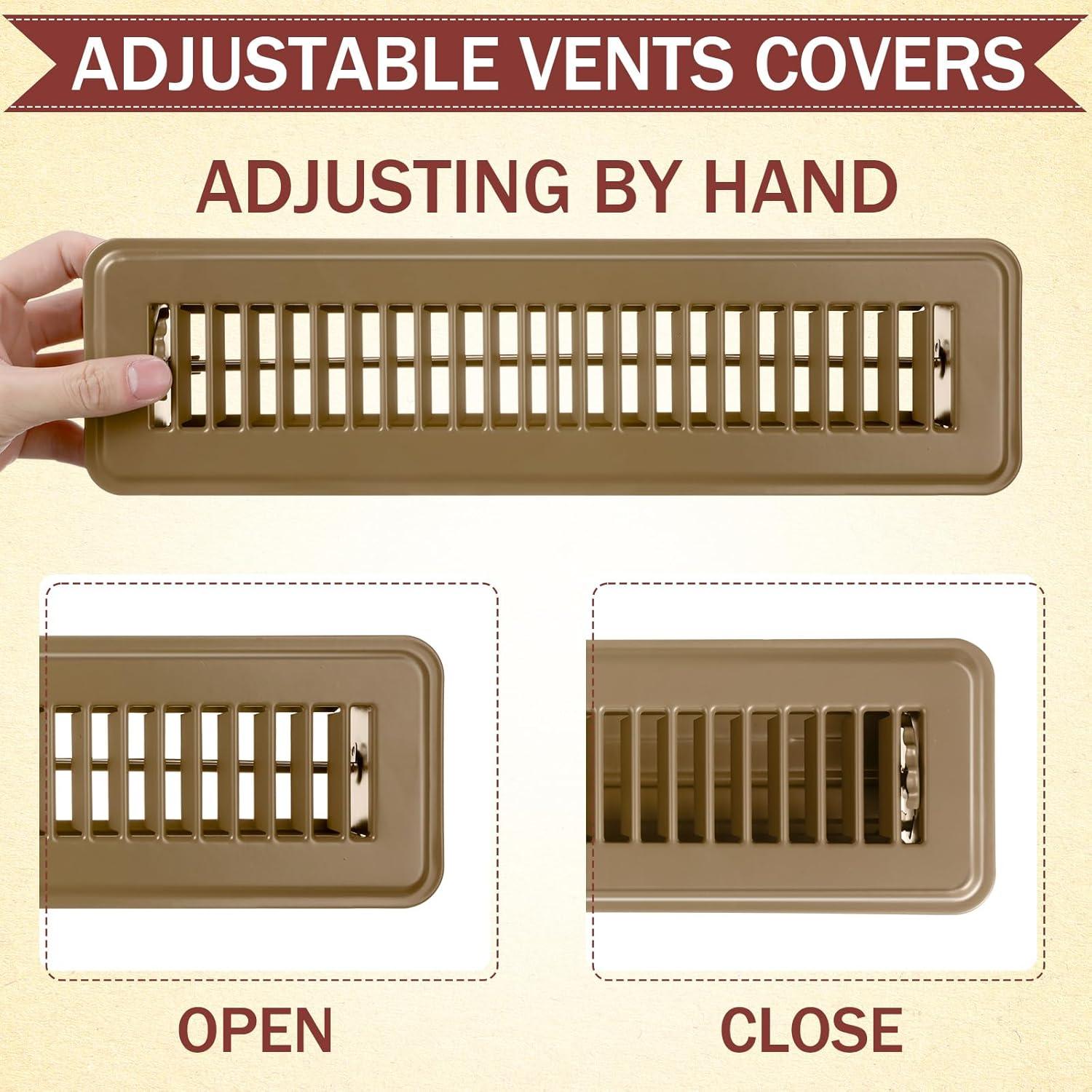 Cubiertas de Ventilación de Piso Metalicas Tandefio 2 Pcs 2x30 cm