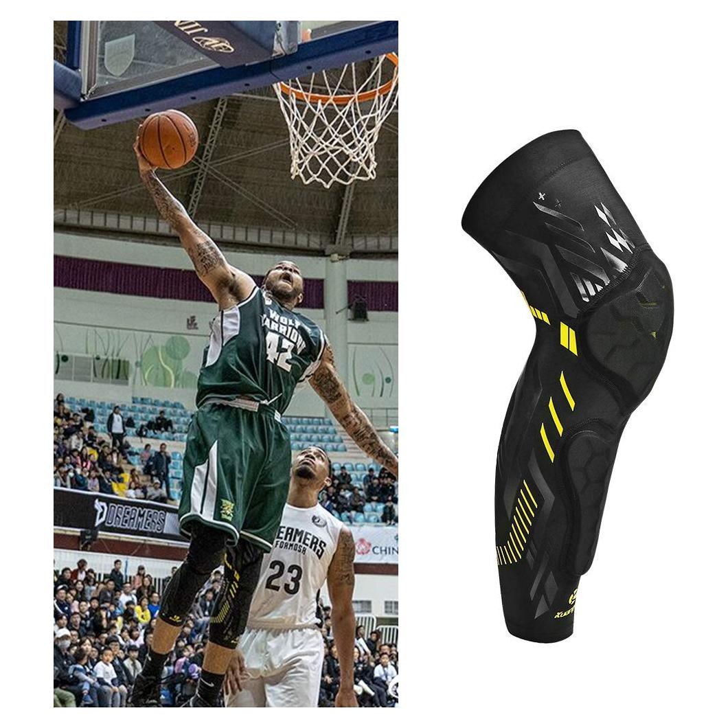 Funda Rodillera y Espinillera Kuangmi Pequeña Negro Amarillo