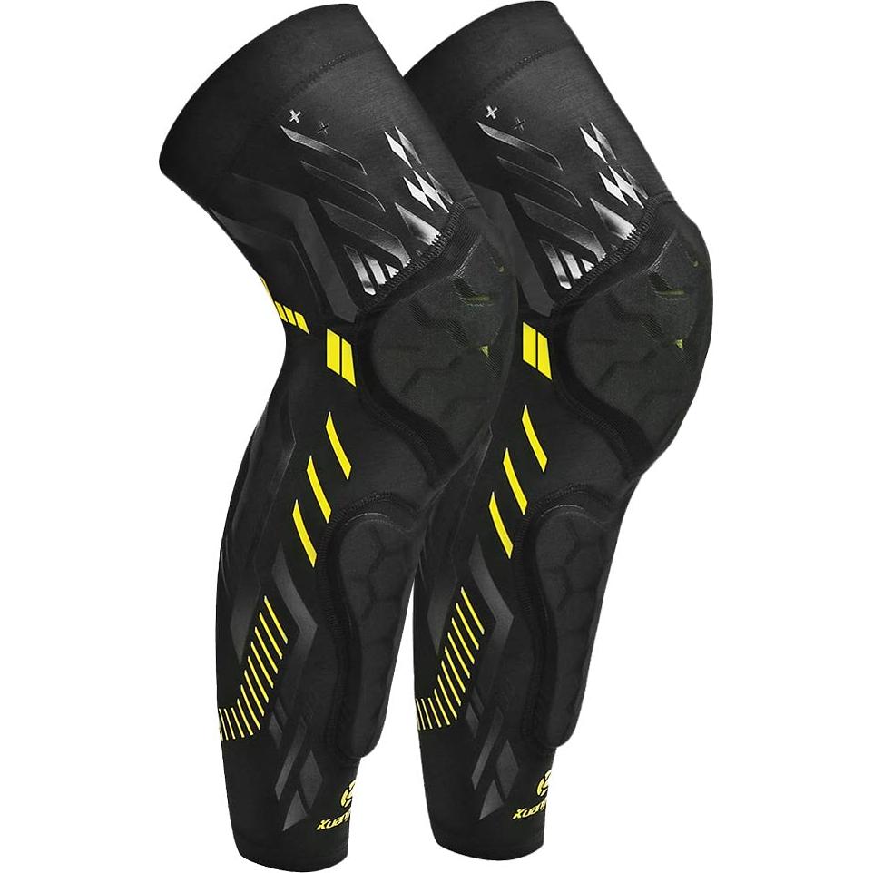 Funda Rodillera y Espinillera Kuangmi Pequeña Negro Amarillo