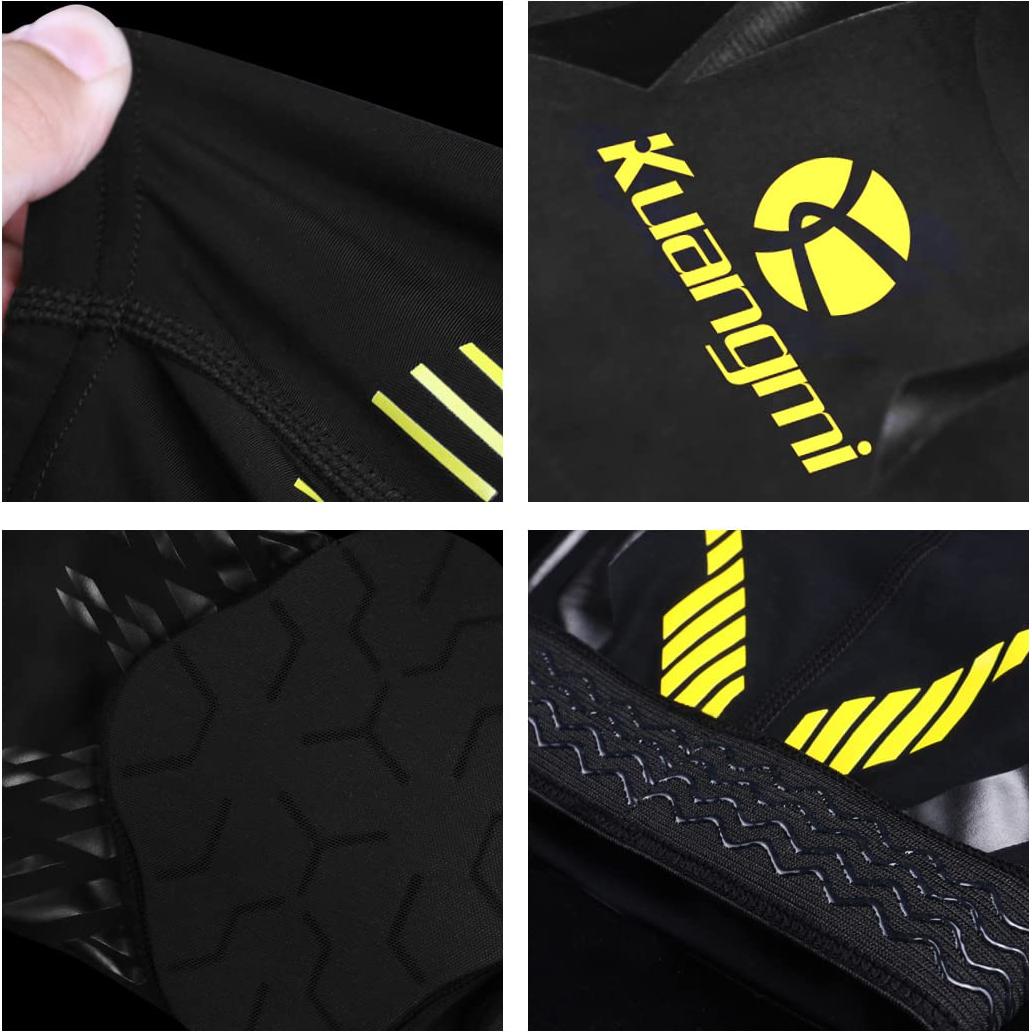 Funda Rodillera y Espinillera Kuangmi Pequeña Negro Amarillo