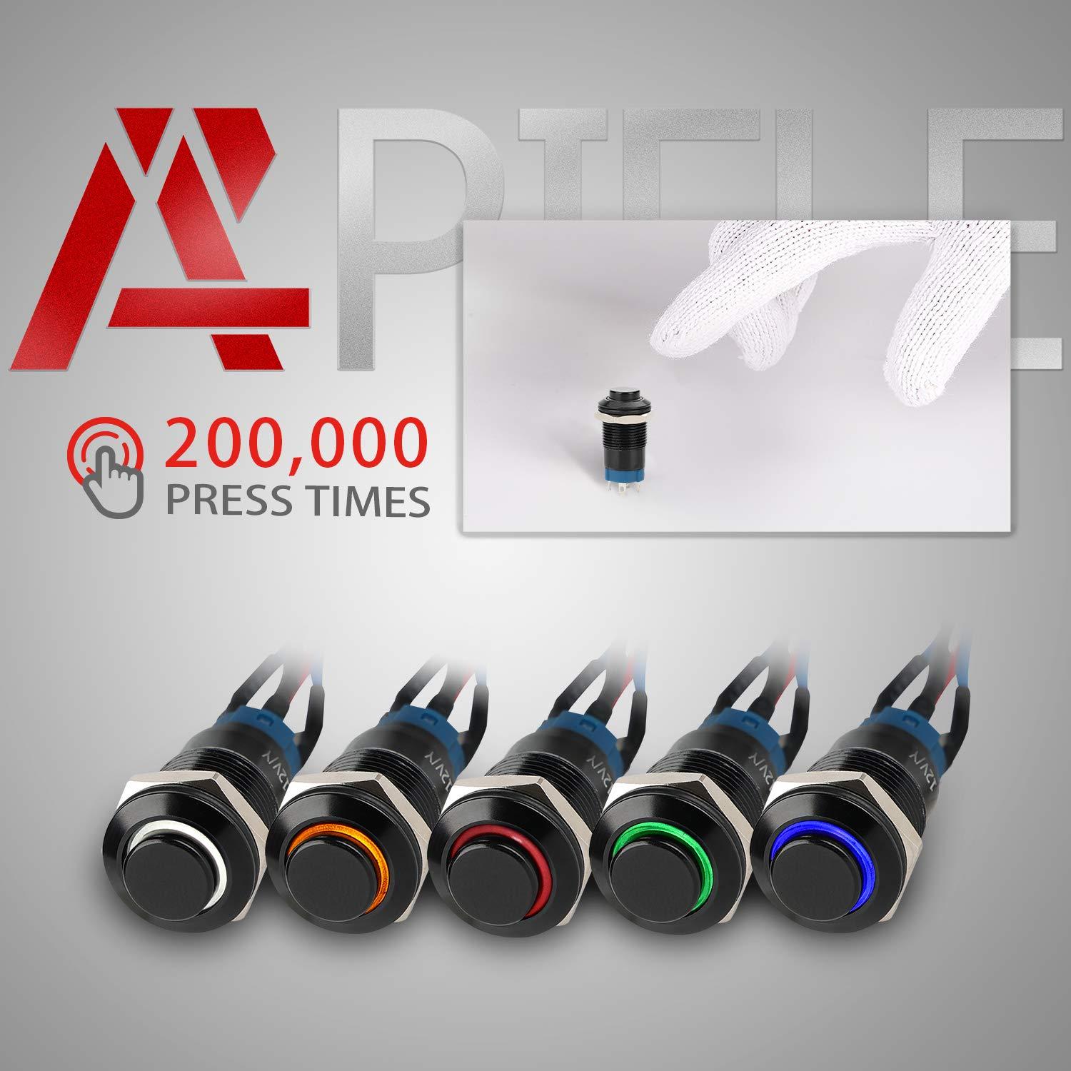 Interruptor de Botón Momentáneo APIELE 12mm LED IP65