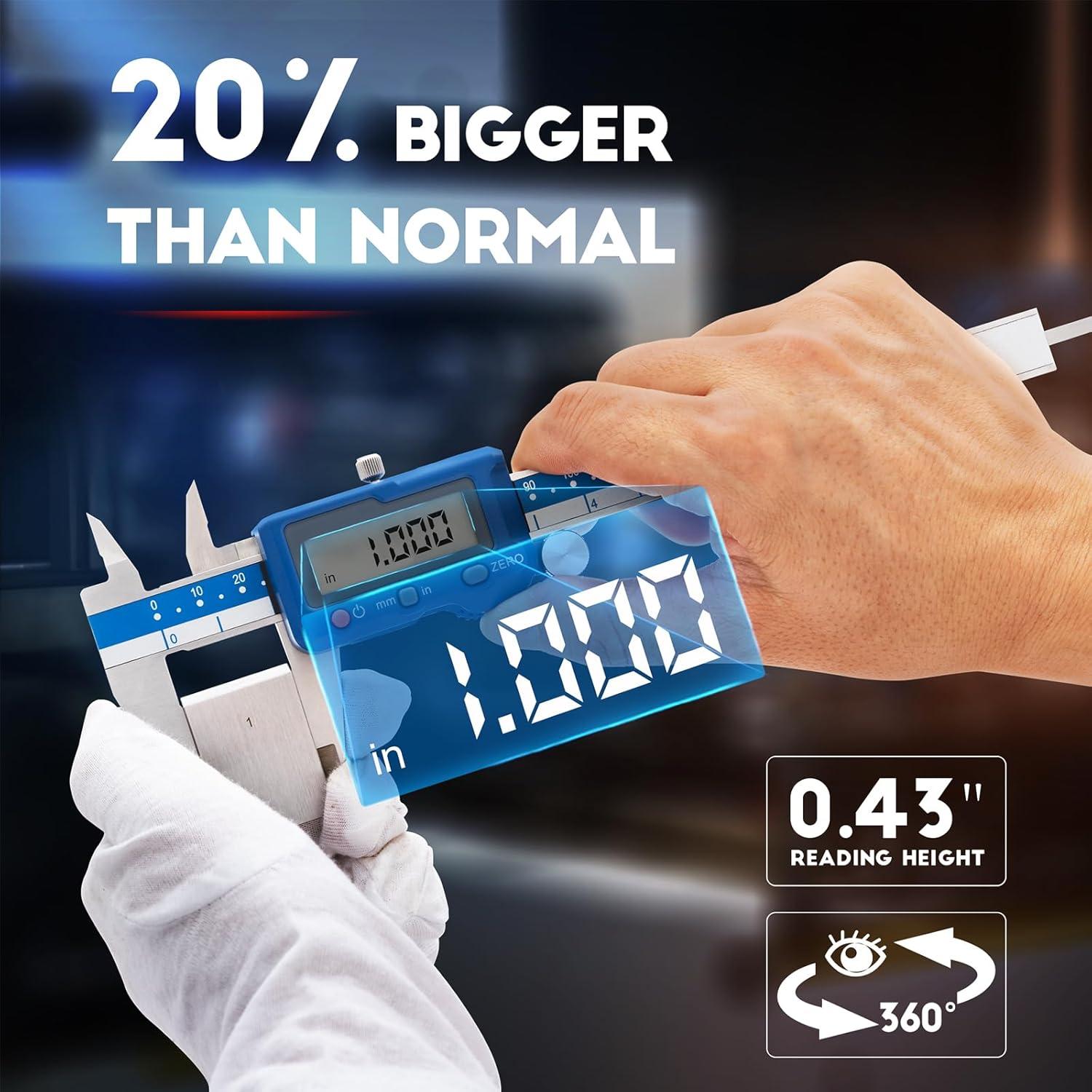 Calibrador Digital Dasqua 150mm, Acero Inoxidable, Pantalla LCD