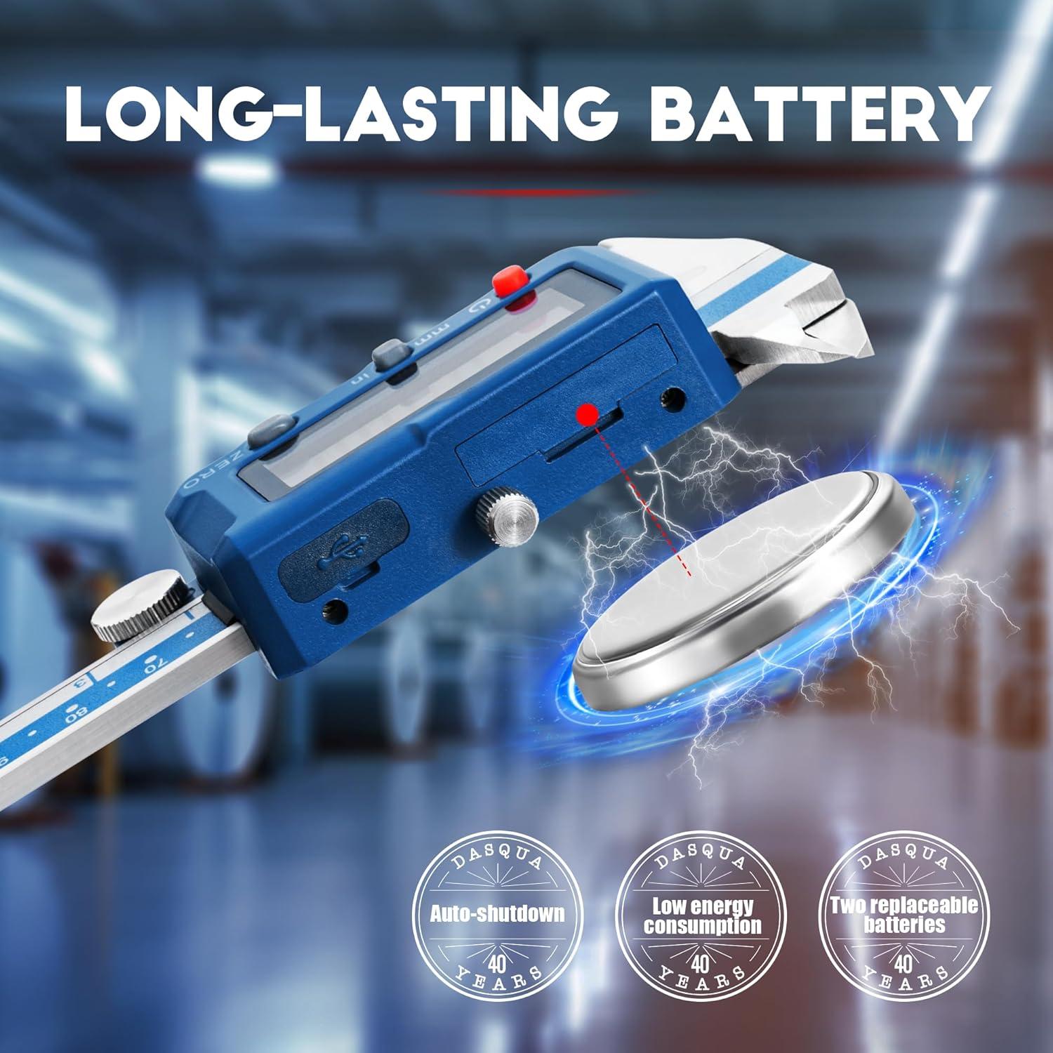 Calibrador Digital Dasqua 150mm, Acero Inoxidable, Pantalla LCD