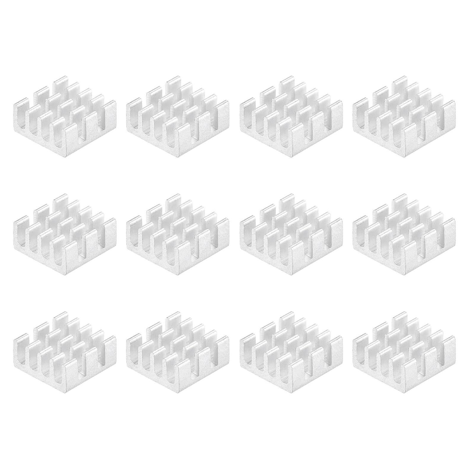 Disipador de Calor Autoadhesivo Aluminio uxcell 11x11x5mm 12 Pcs