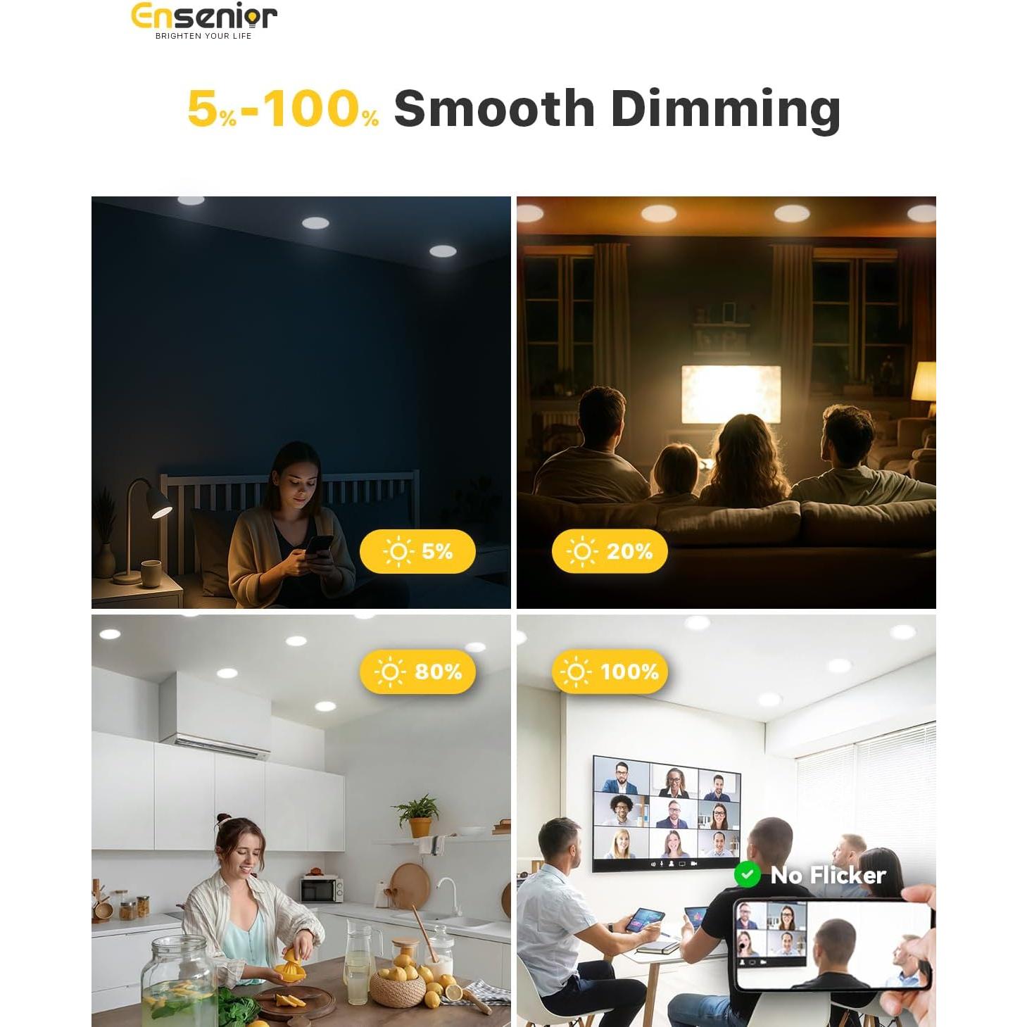 Luz de Techo LED Empotrada Ensenior 24 Paquete 10 cm 3000K